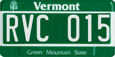 VT license plate RVC015