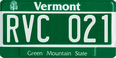 VT license plate RVC021