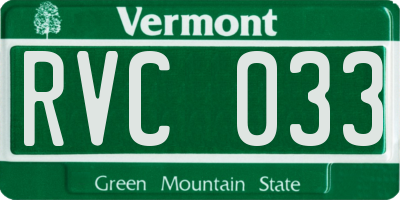 VT license plate RVC033