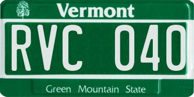 VT license plate RVC040