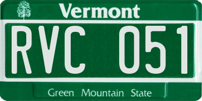 VT license plate RVC051