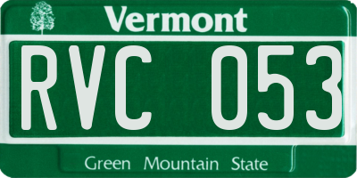 VT license plate RVC053