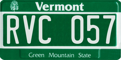 VT license plate RVC057