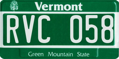 VT license plate RVC058