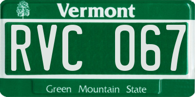 VT license plate RVC067