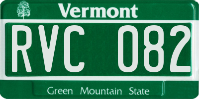 VT license plate RVC082