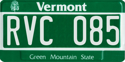 VT license plate RVC085
