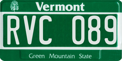 VT license plate RVC089