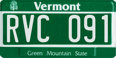 VT license plate RVC091