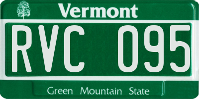VT license plate RVC095