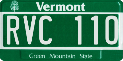 VT license plate RVC110