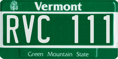 VT license plate RVC111