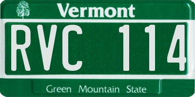 VT license plate RVC114