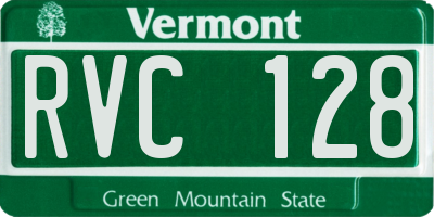 VT license plate RVC128