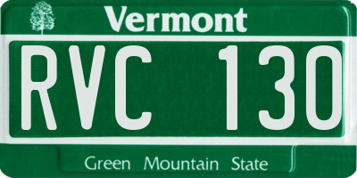 VT license plate RVC130