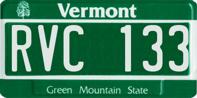 VT license plate RVC133