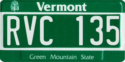 VT license plate RVC135