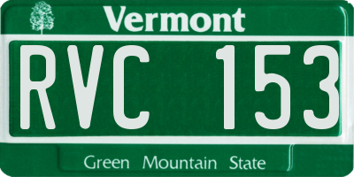 VT license plate RVC153