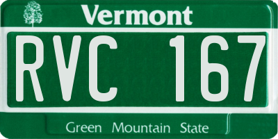 VT license plate RVC167
