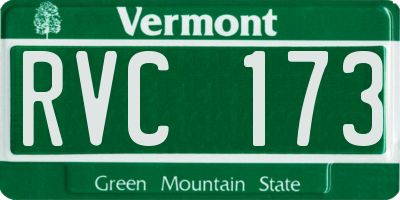 VT license plate RVC173