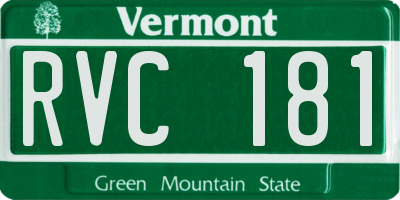 VT license plate RVC181