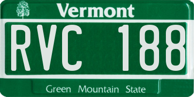VT license plate RVC188