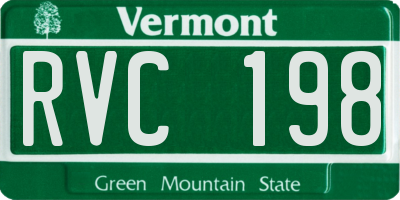 VT license plate RVC198