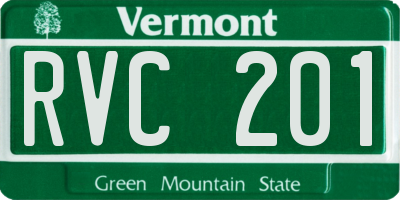 VT license plate RVC201