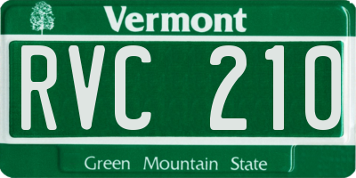 VT license plate RVC210