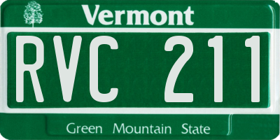 VT license plate RVC211