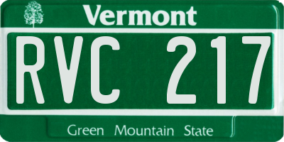 VT license plate RVC217