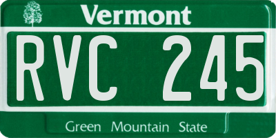 VT license plate RVC245