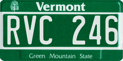 VT license plate RVC246
