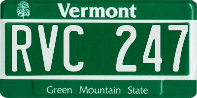VT license plate RVC247