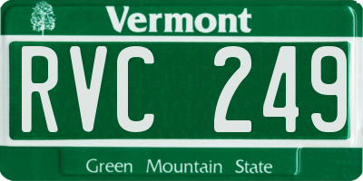 VT license plate RVC249