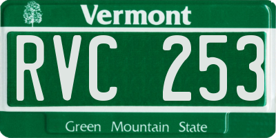 VT license plate RVC253