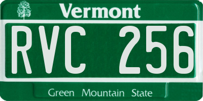 VT license plate RVC256