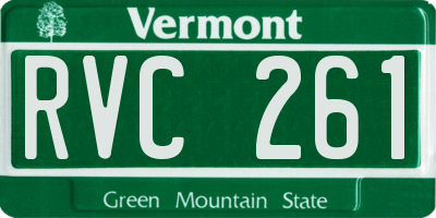 VT license plate RVC261