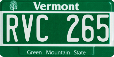 VT license plate RVC265