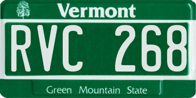 VT license plate RVC268