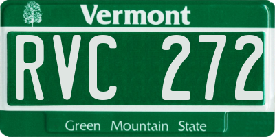 VT license plate RVC272