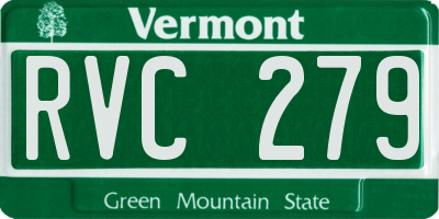 VT license plate RVC279