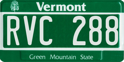 VT license plate RVC288