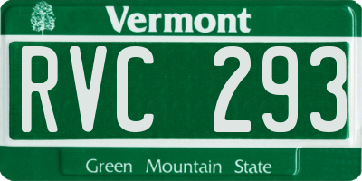 VT license plate RVC293