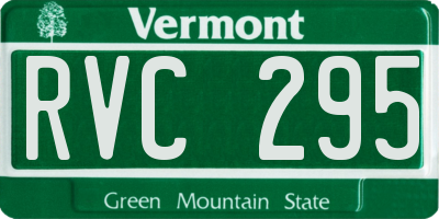VT license plate RVC295