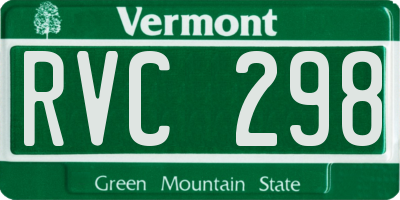 VT license plate RVC298