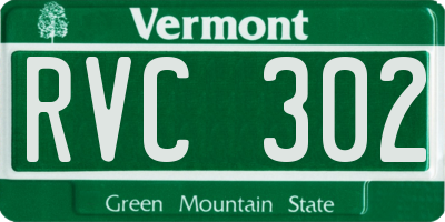 VT license plate RVC302