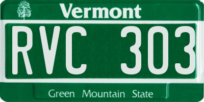 VT license plate RVC303