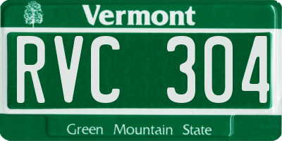 VT license plate RVC304