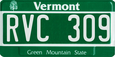 VT license plate RVC309